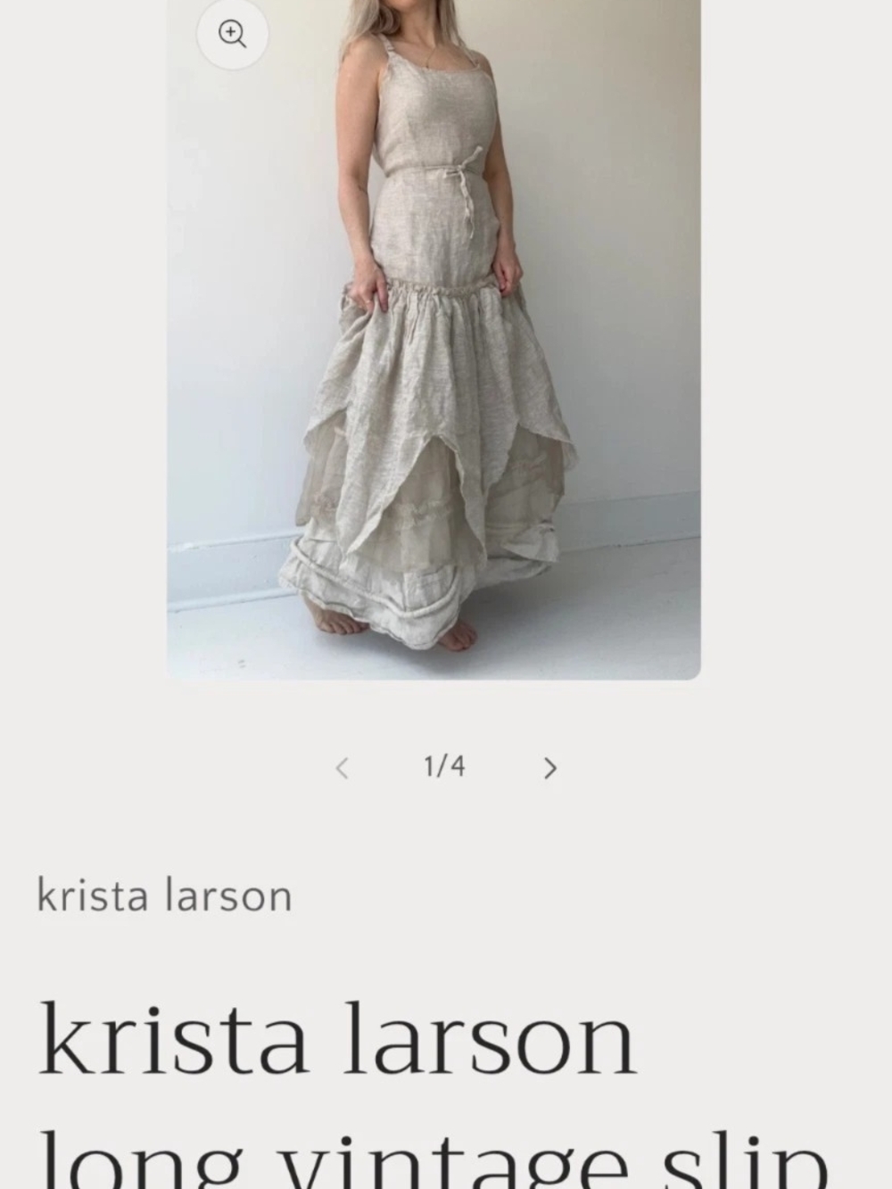 NWT Krista Larson Long Vintage Slip